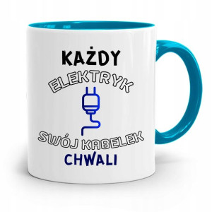 Kubek Błękitny Elektryka Który Swój Kabelek Chwali