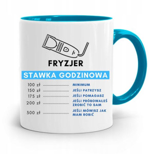 Kubek Błękitny Fryzjera Fryzjer Stawka Godzinowa