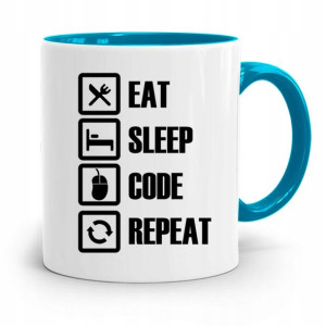 Kubek Błękitny Informatyka Eat Sleep Code Repeat