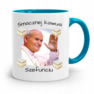 Kubek Błękitny Jan Paweł Ii Papież Smacznej Kawusi