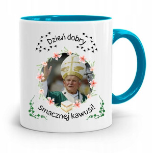 Kubek Błękitny Jan Paweł Ii Papież Smacznej Kawusi