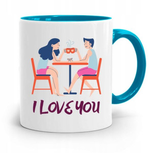Kubek Błękitny Na Walentynki I Love You Prezent
