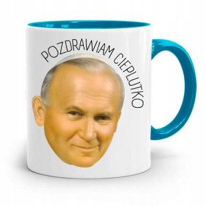 Kubek Błękitny Papież Papaj Jan Paweł Ii Prezent