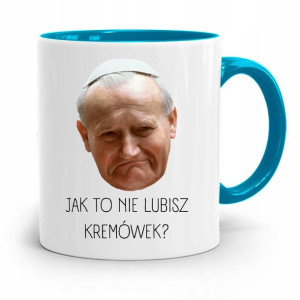 Kubek Błękitny Papież Papaj Jan Paweł Ii Prezent