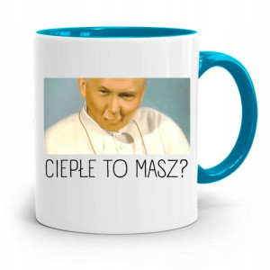 Kubek Błękitny Papież Papaj Jan Paweł Ii Prezent