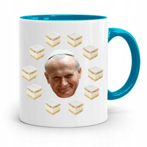 Kubek Błękitny Papież Papaj Jan Paweł Ii Prezent