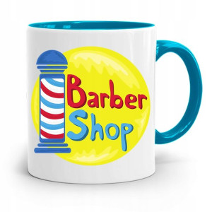 Kubek Błękitny Prezent Dla Fryzjera Barber Shop