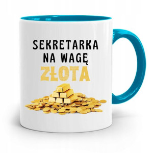 Kubek Błękitny Prezent Dla Sekretarki Na Wagę
