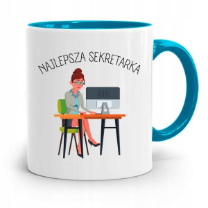 Kubek Błękitny Prezent Dla Sekretarki Najlepsza
