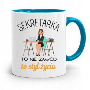 Kubek Błękitny Prezent Dla Sekretarki Styl Życia