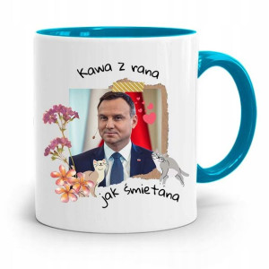 Kubek Błękitny Prezydenta Andrzej Duda Kawa Z Rana