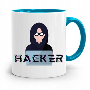 Kubek Błękitny Programisty Hacker Prezent
