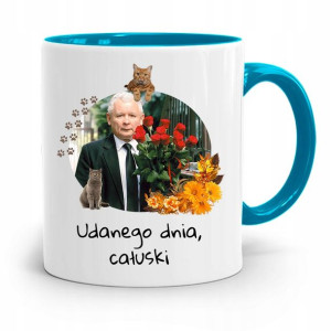 Kubek Błękitny Śmieszny Pis Jarosław Kaczyński