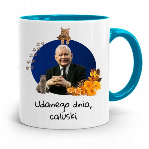 Kubek Błękitny Śmieszny Pis Jarosław Kaczyński