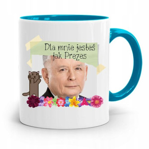 Kubek Błękitny Śmieszny Pis Jarosław Kaczyński