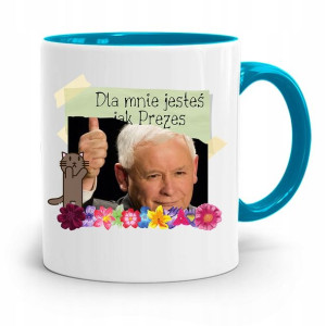Kubek Błękitny Śmieszny Pis Jarosław Kaczyński