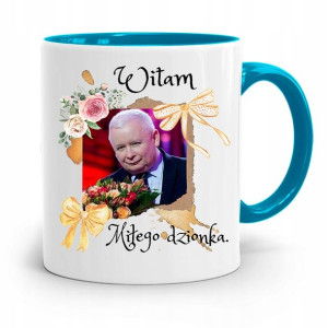 Kubek Błękitny Śmieszny Pis Jarosław Kaczyński