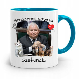 Kubek Błękitny Śmieszny Pis Jarosław Kaczyński