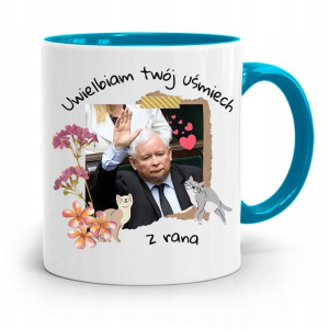 Kubek Błękitny Śmieszny Pis Jarosław Kaczyński