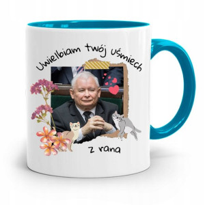 Kubek Błękitny Śmieszny Pis Jarosław Kaczyński