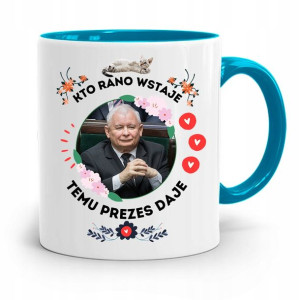 Kubek Błękitny Śmieszny Pis Jarosław Kaczyński
