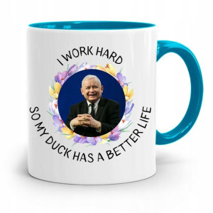 Kubek Błękitny Śmieszny Pis Jarosław Kaczyński