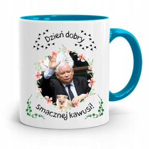 Kubek Błękitny Śmieszny Pis Jarosław Kaczyński