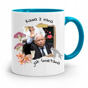 Kubek Błękitny Śmieszny Pis Jarosław Kaczyński