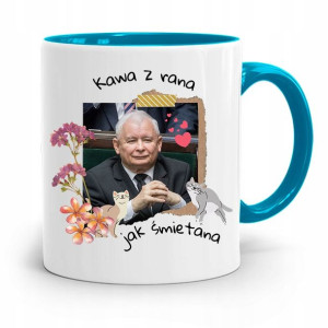 Kubek Błękitny Śmieszny Pis Jarosław Kaczyński