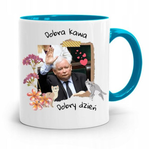 Kubek Błękitny Śmieszny Pis Jarosław Kaczyński