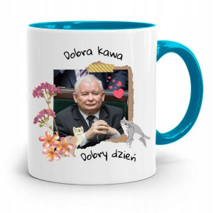 Kubek Błękitny Śmieszny Pis Jarosław Kaczyński