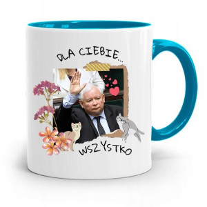 Kubek Błękitny Śmieszny Pis Jarosław Kaczyński