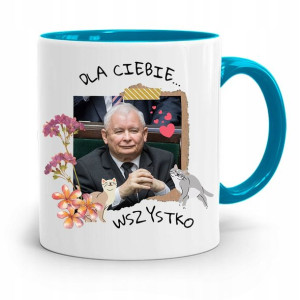 Kubek Błękitny Śmieszny Pis Jarosław Kaczyński