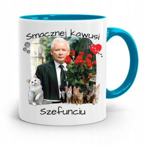 Kubek Błękitny Śmieszny Pis Jarosław Kaczyński