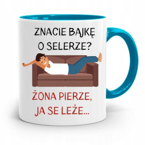 Kubek Błękitny Śmieszny Zabawny Bajka O Selerze