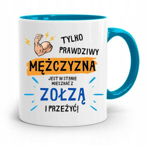 Kubek Błękitny Śmieszny Zabawny Mężczyzna Prezent