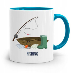 Kubek Błękitny Wędkarza Rybaka Fishing Prezent