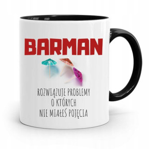 Kubek Czarny Barmana Rozwiązuje Problemy Prezent