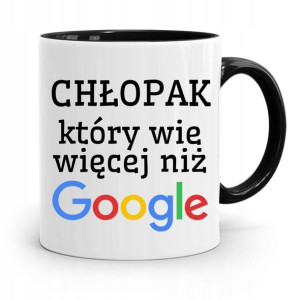 Kubek Czarny Dla Chłopaka Chłopak Wie Więcej Niż