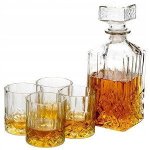 Karafka szklana do whisky koniaku brandy szklanki