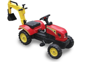 Traktor z  Łyżką czerwony Pedały