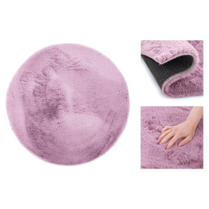 AmeliaHome Dywan Okrągły Rabbit LOVIKA BRUDNY RÓŻ R80