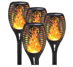 Lampa Solarna Led Pochodnia Efekt Płomień Ogień X4