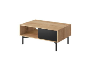 PIASKI FLOW Ława 102x68x46 cm dąb artisan/ czarny perlisty