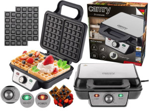 Gofrownica Na 2 Chrupiące Gofry Xxl 1600w Non-stick Camry Cr3046