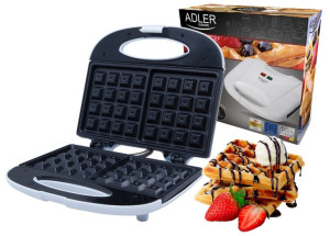 Gofrownica Na 2 Chrupiące Gofry 700w Adler Ad311