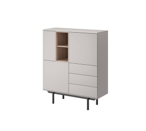 PIASKI INOX Komoda 100x40x121 cm szary/jackson hickory