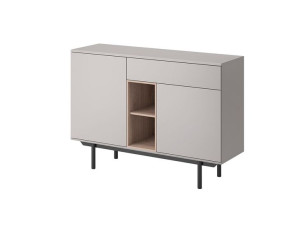 PIASKI INOX Komoda 125x40x89 cm szary / jackson hickory