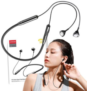 Joyroom bezprzewodowe słuchawki sportowe bluetooth neckband czarny (JR-D6)