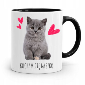 Kubek Czarny Dla Dziewczyny Kocham Cię Myszko